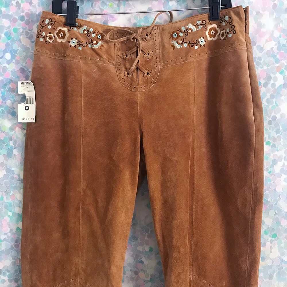 Vintage Genuine Leather Boho Pants